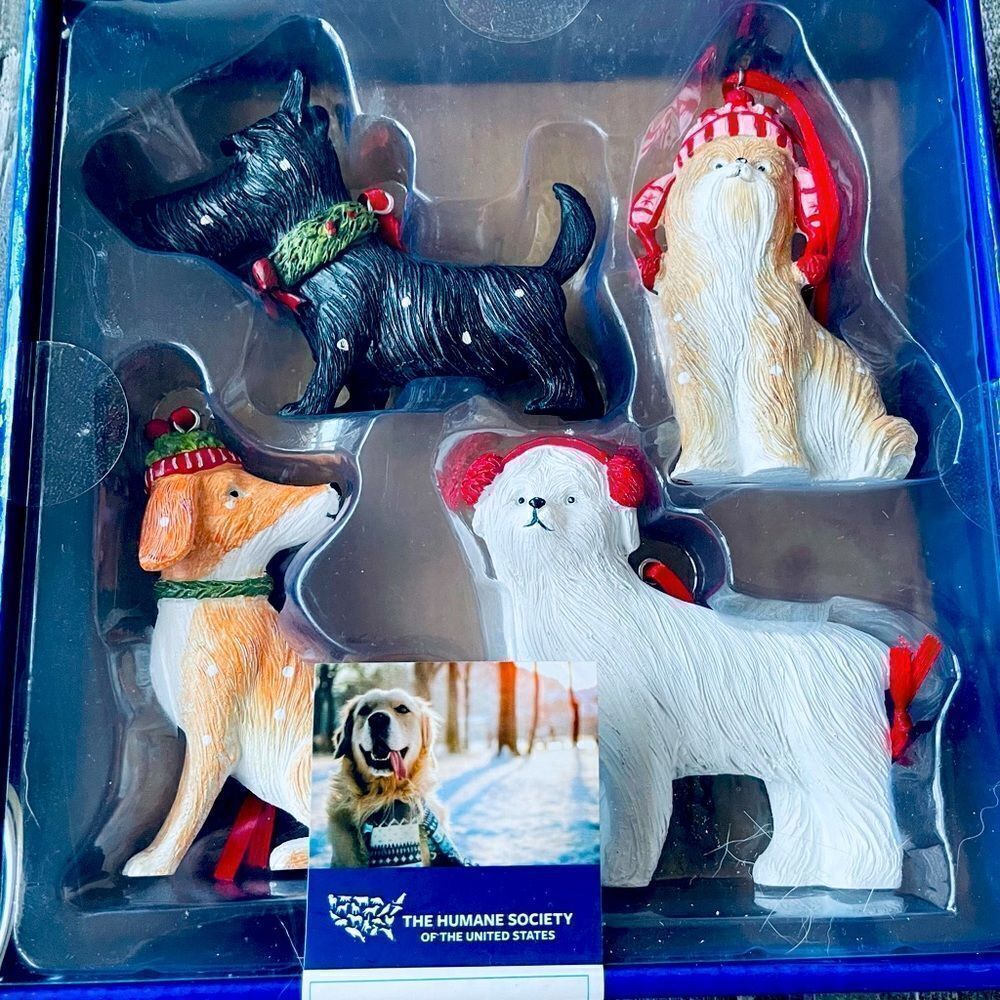 Christmas Dogs 3-pc Humane Society Holiday Ornaments